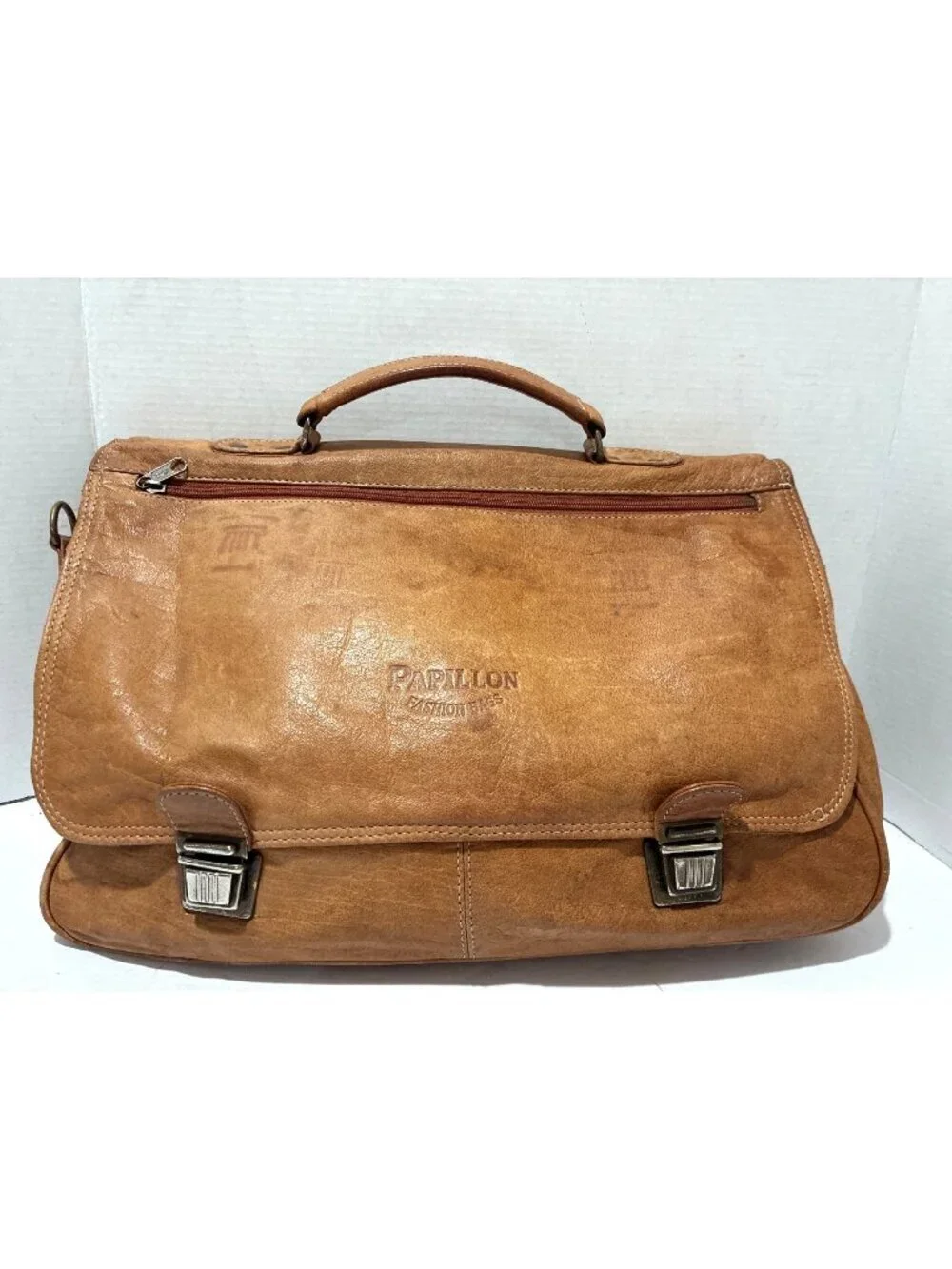 Papillon Fashion Bags leather messenger briefcase Vintage leather top handle